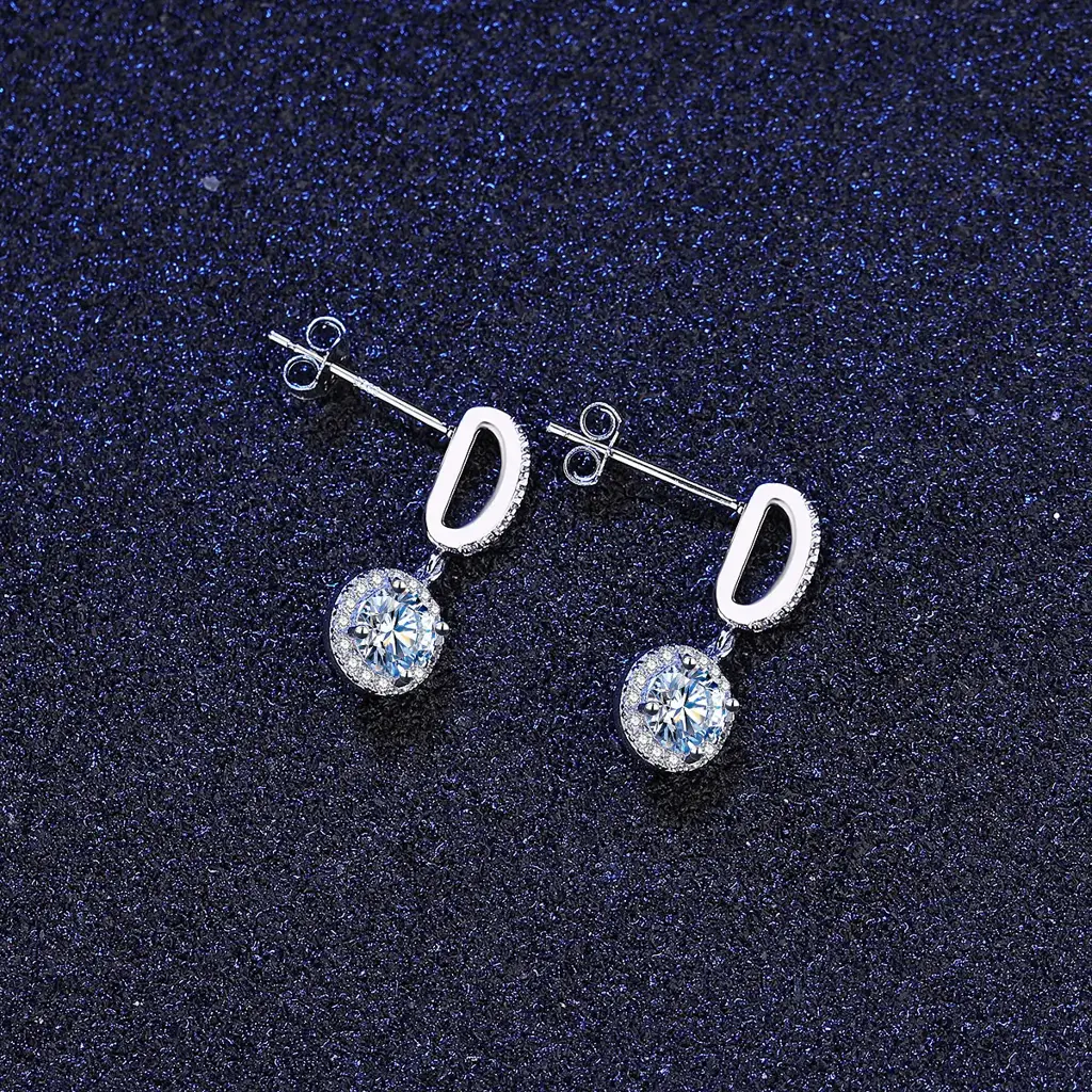 1 Ct / Pair Twinkle Drop Dangles Moissanite Earrings; Gra Certified; S925 Sterling Silver : TwinkleDropDangles_1ct