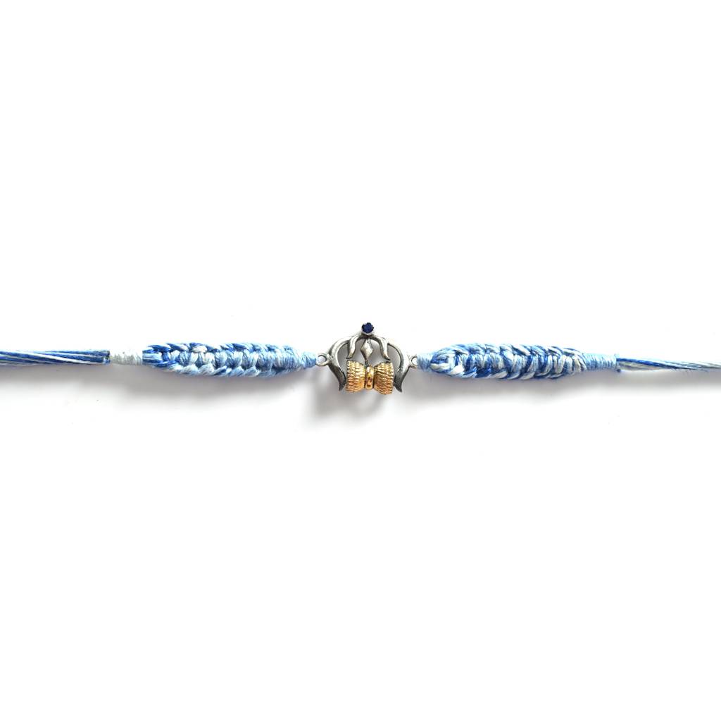 Handcrafted Shiva Rakhi In 925 Silver : HFRA023