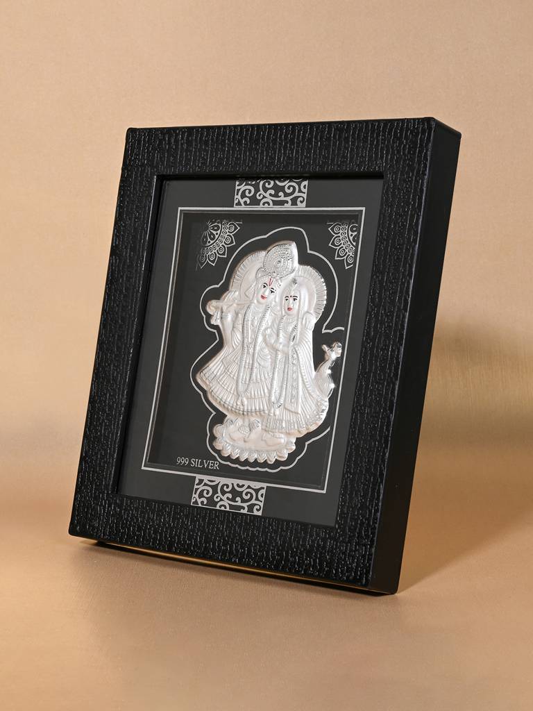 999 Silver Radha Krishna Eternal Love Idol : HGFT36