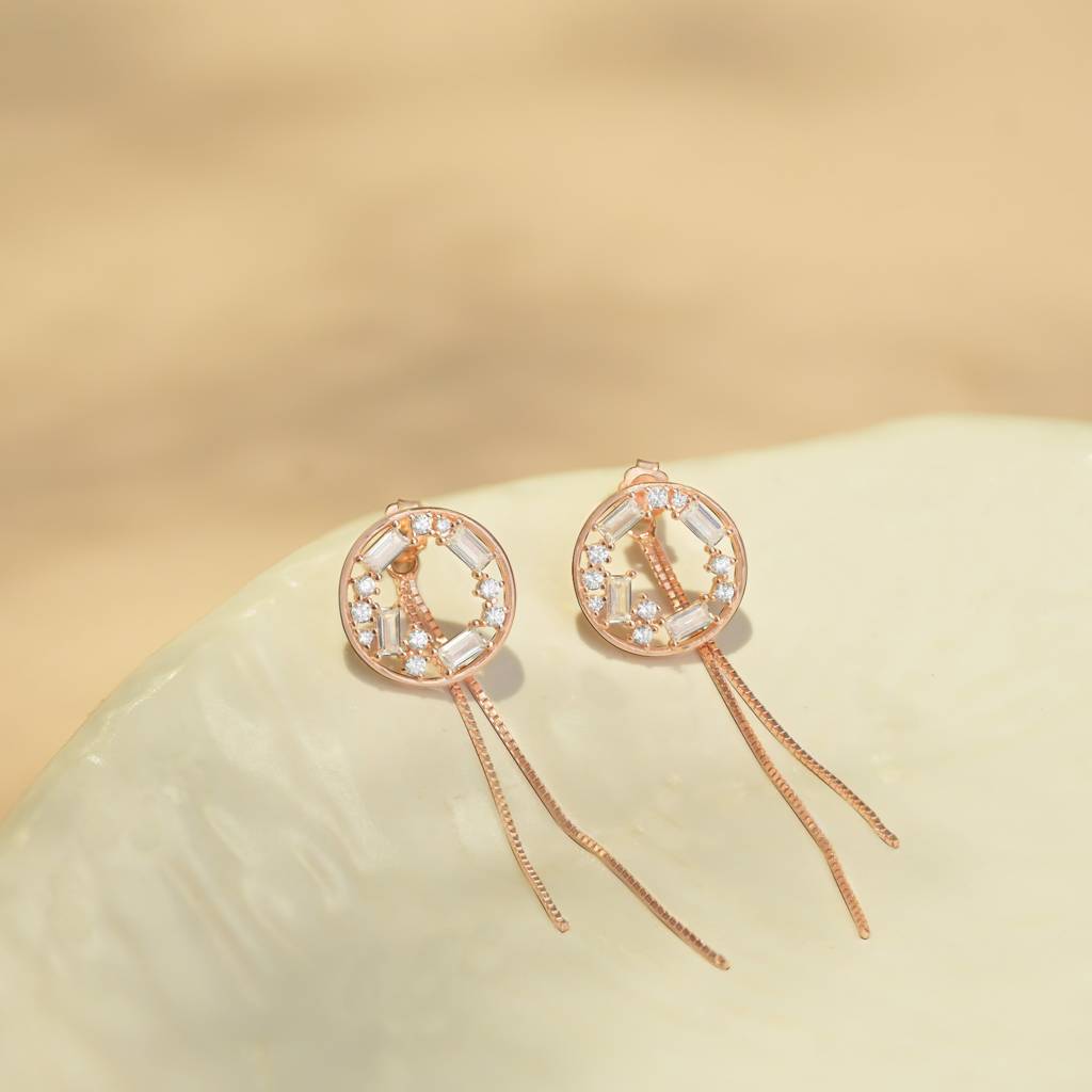 Bead Stone Threader Earrings : HJER1310