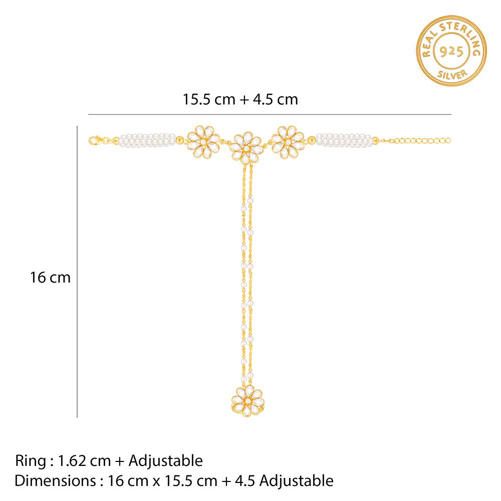 Giva 925 Sterling Silver Naatu Naatu Haatphool| Gift For Women & Girls : HP04