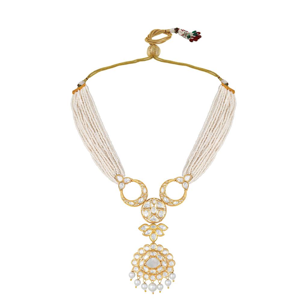 Micron Gold Polish Shell Pearl Jewellery Sets : HRNS-245