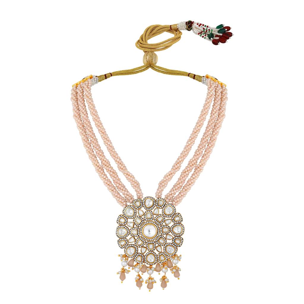 Micron Gold Polish Agate Pearl Jewellery Sets : HRNS-246