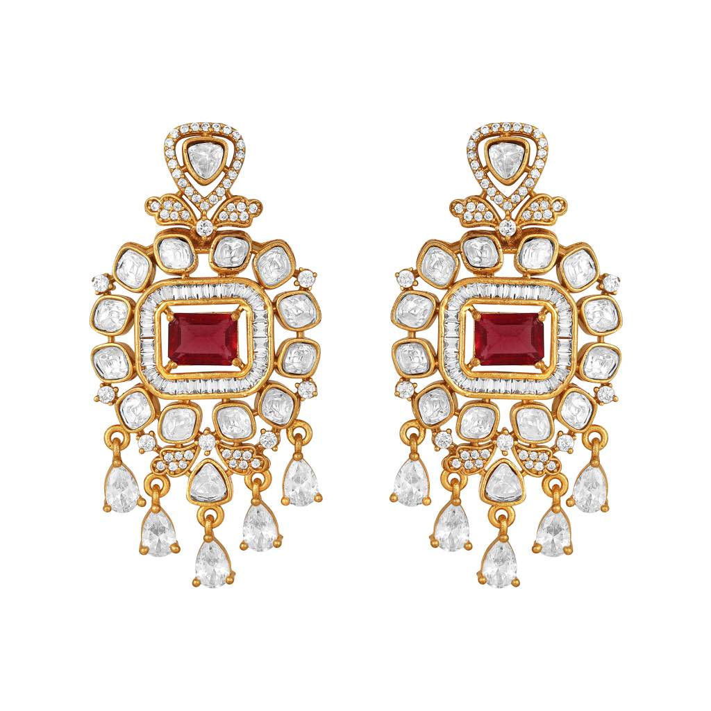 Micron Gold Polish Agates Cz Jewellery Sets : HRNS-247