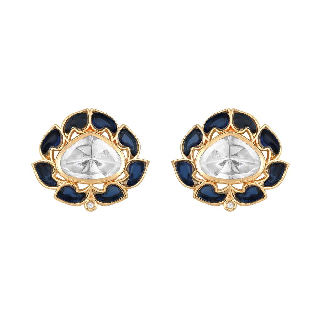 Micron Gold Polish Agates Cz Jewellery Set : HRNS-252