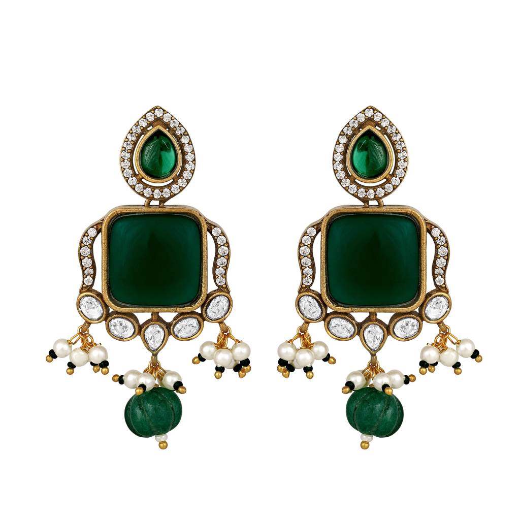 Micron Gold Polish Onyx-Mosanite Necklaces : HRNS-254