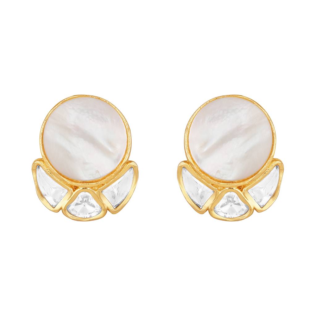 Micron-Gold Polish Shell Pearl Jewellery Sets : HRNS-255