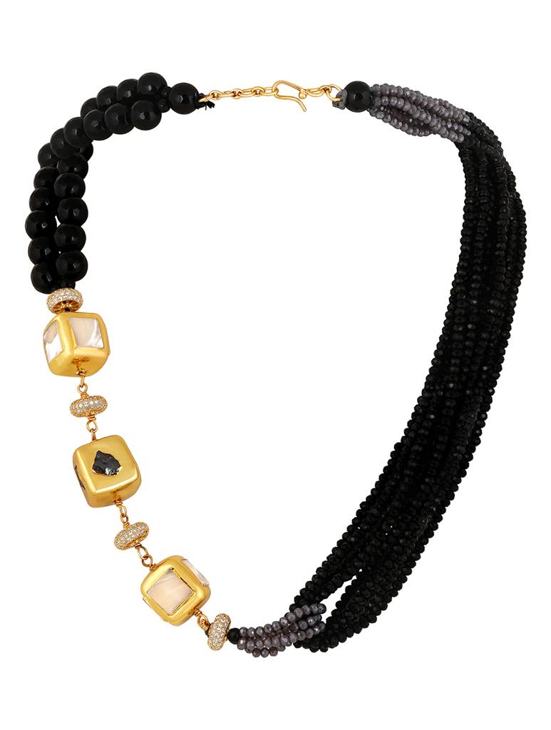 Gold Polished Brass Agates Natural Stones Pendant : HRNS267