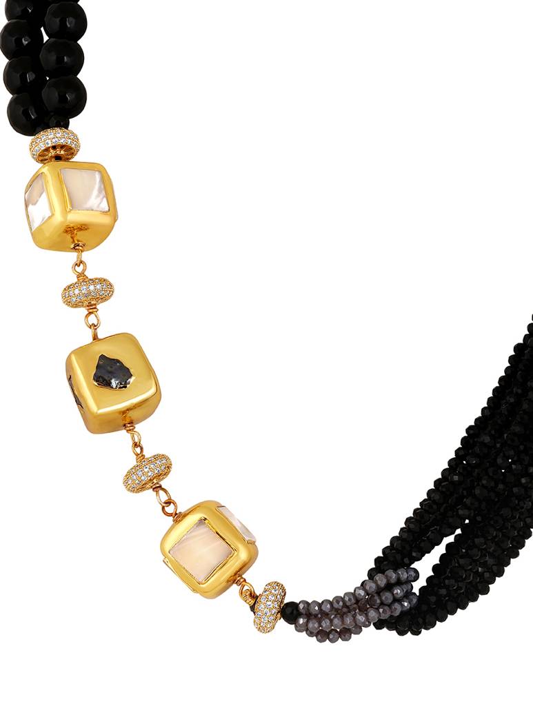 Gold Polished Brass Agates Natural Stones Pendant : HRNS267