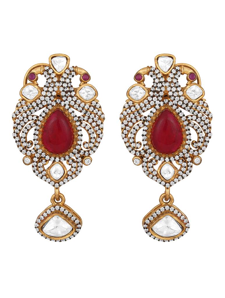 Micron-Gold Polish Onyx Mosanite Jewellery Sets : HRNS-273