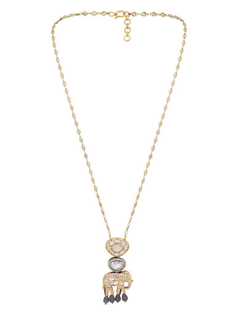 Micron Gold Polish-Onyx Pearl Necklaces : HRNS-283