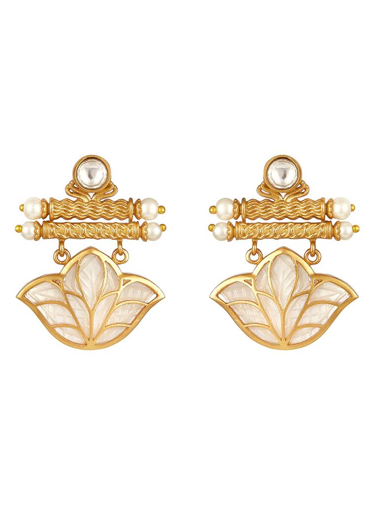 Micron Gold-Polish Shell Pearl Jewellery Sets : HRNS310