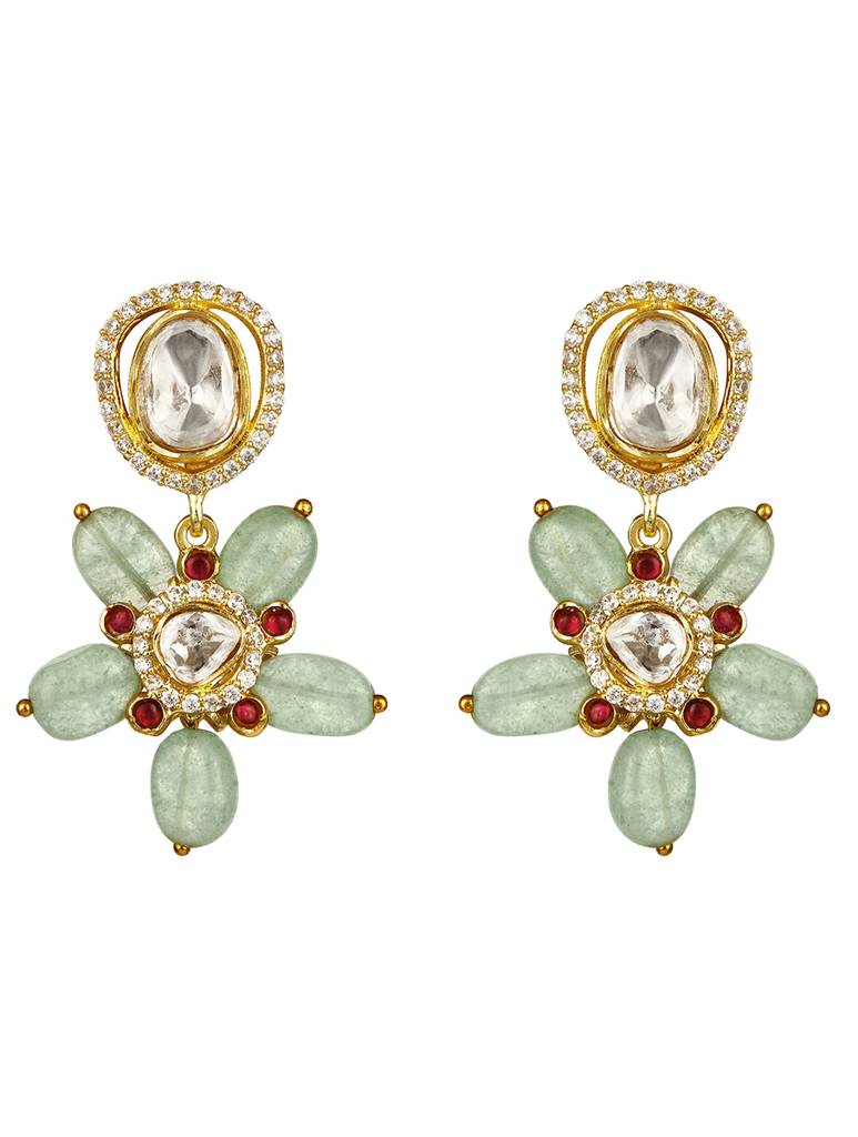 Micron Gold Polish Zirconia Onyx Mosanite Jewellery Sets : HRNS312