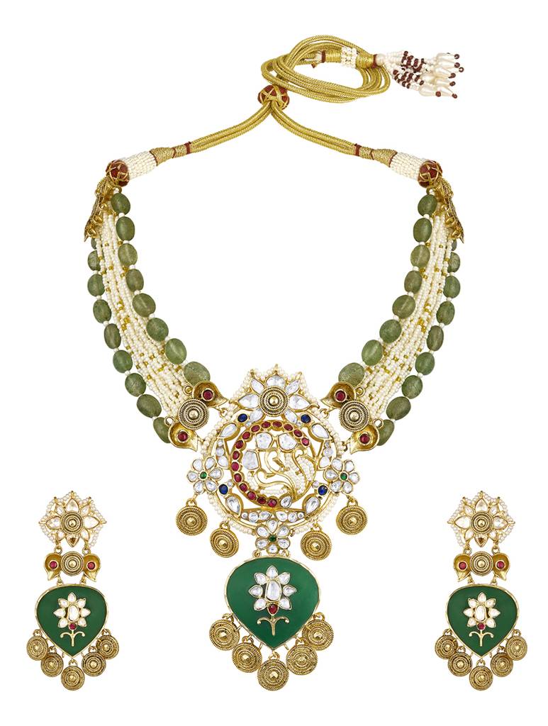 Micron-Gold Polish Natural Onyx Mosanite Necklaces : HRNS313