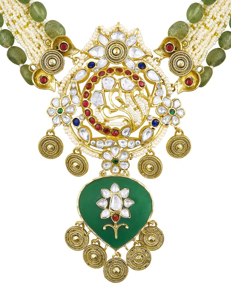 Micron-Gold Polish Natural Onyx Mosanite Necklaces : HRNS313