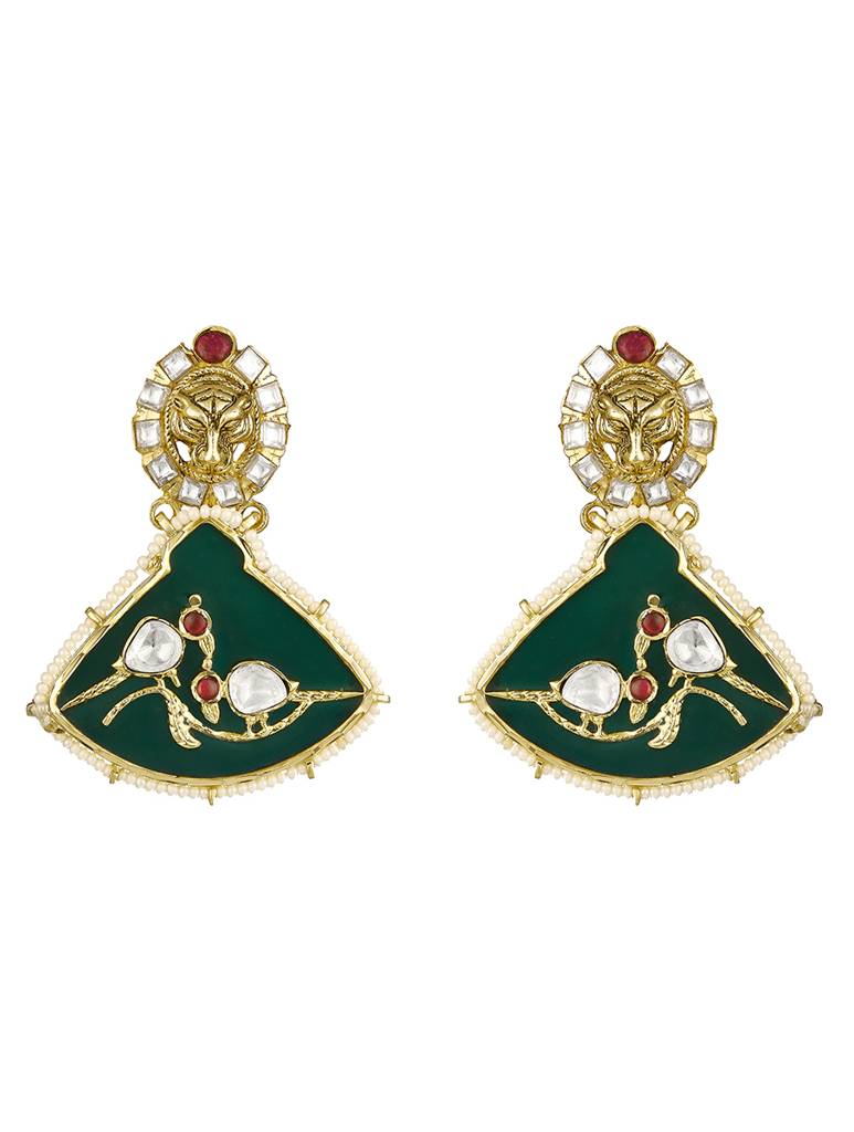 Micron Gold Polish Onyx Mosanite Necklaces : HRNS314