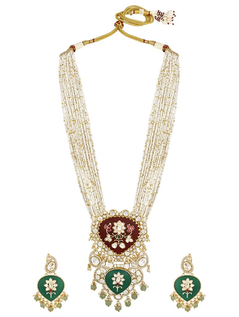 Micron-Gold Polished Brass Natural Onyx Mosanite Necklaces : HRNS317