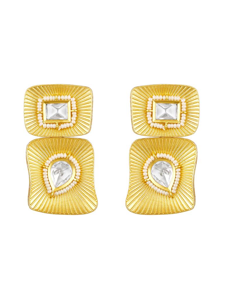 Micron Gold Polish Mosanite Jewellery Sets : HRNS321