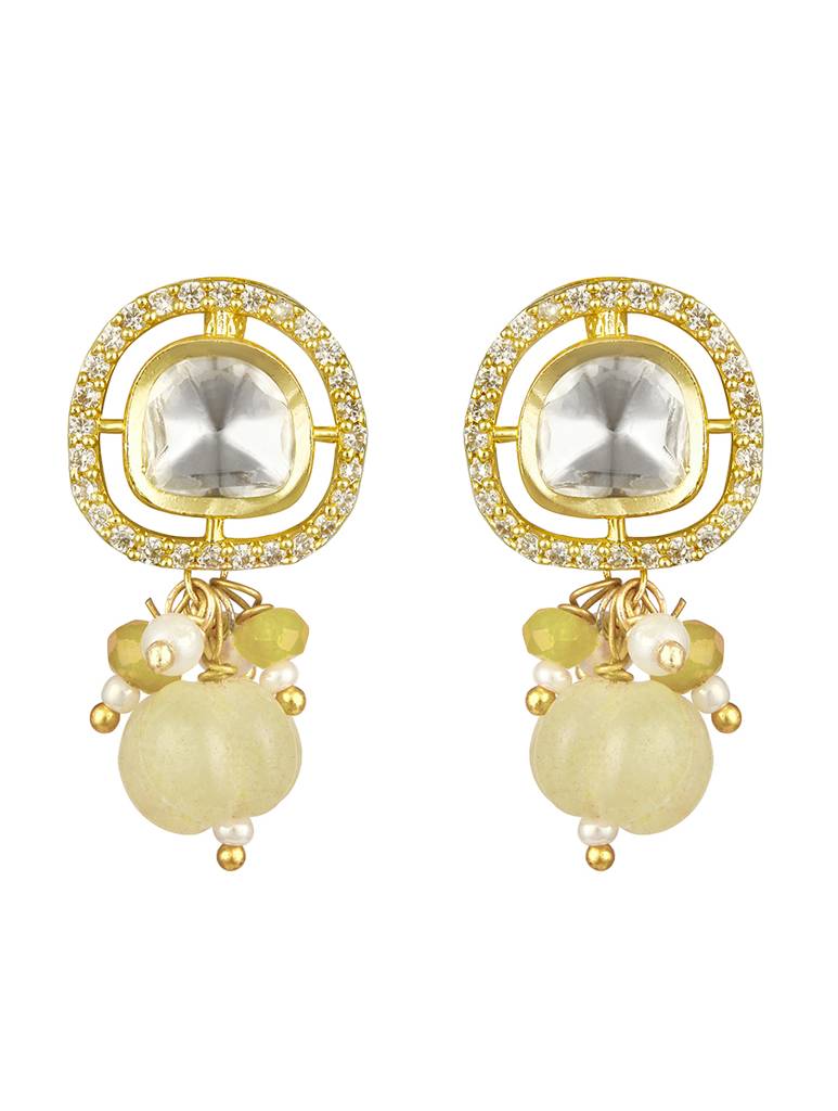 Gold Polish Zirconia Onyx Mosanite Jewellery Sets : HRNS328
