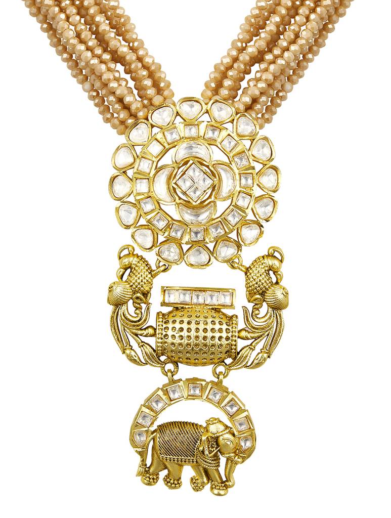Micron Gold Polish-Mosanite Jewellery Sets : HRNS333