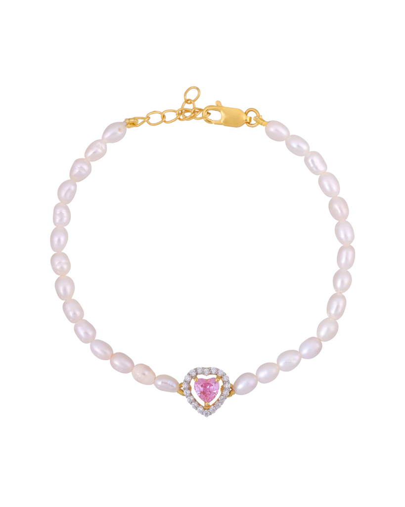 Serenity Pearl Heart Bracelet : HRT-BR-06