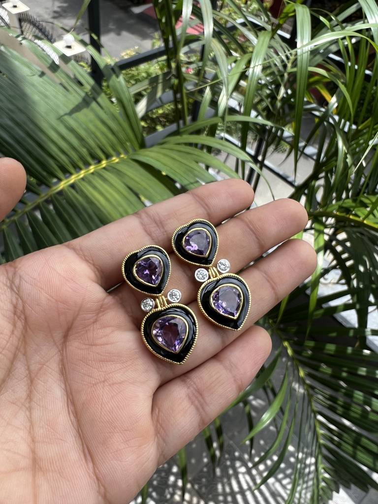 Zoie Amethyst Earrings : HRT-ER-02