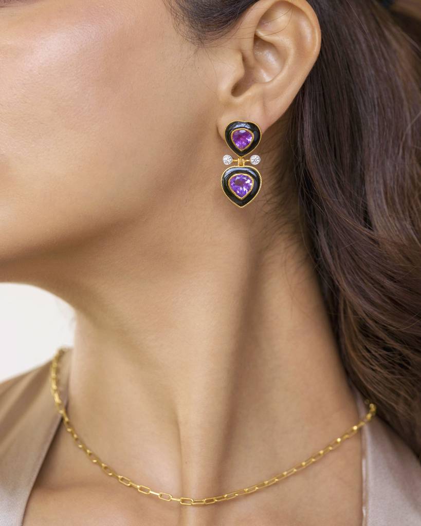 Zoie Amethyst Earrings : HRT-ER-02