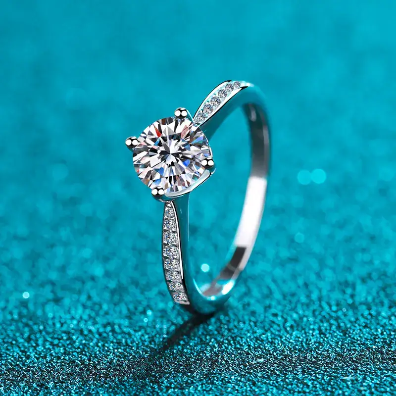 1 - 2 Ct Starlight Whisper Moissanite Sterling Silver Ring : BX232-J2ct
