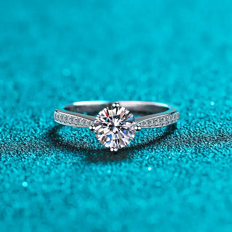 1 - 2 Ct Starlight Whisper Moissanite Sterling Silver Ring : BX232-J2ct