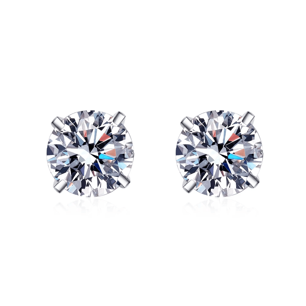 Luminous Luxe Round Moissanite Stud Earrings : Round_Liwan_0.6ct