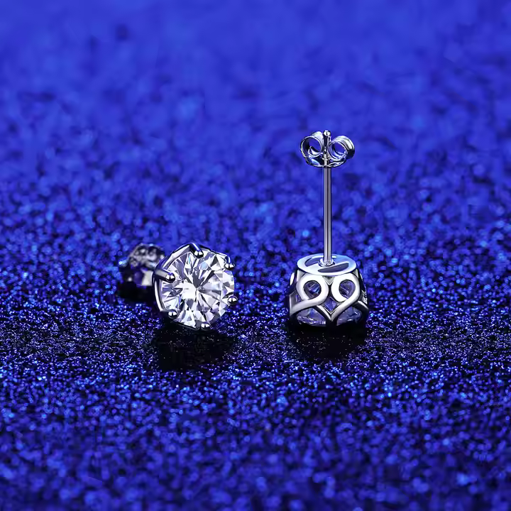 4 Ct / Pair Hexagonal Moissanite Stud Earrings : MSE22111211-8