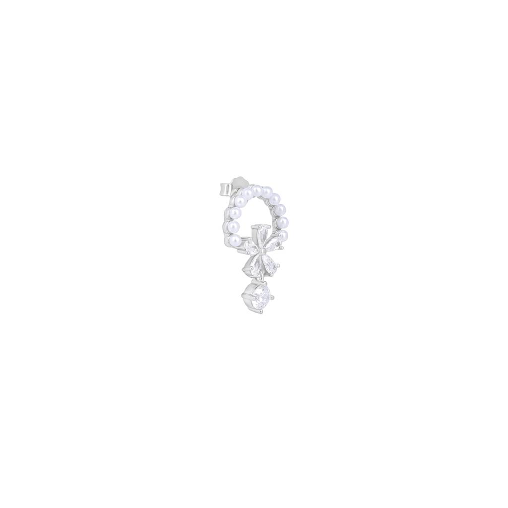 Blossom Arch Drop Earrings In Silver Color : IBER1580