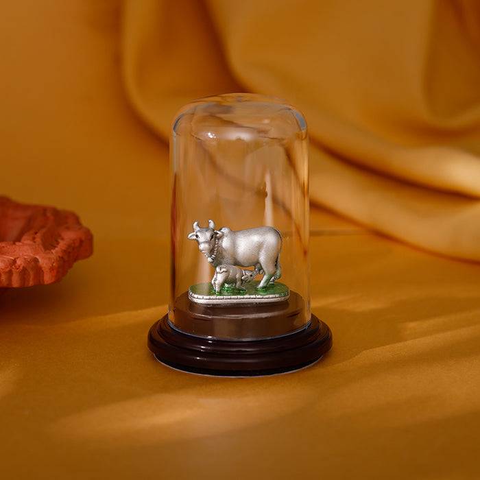 Giva 925 Silver Surabhi Kamadhenu Idol| Gifts For Family & Friends | With Certificate Of A : ID051