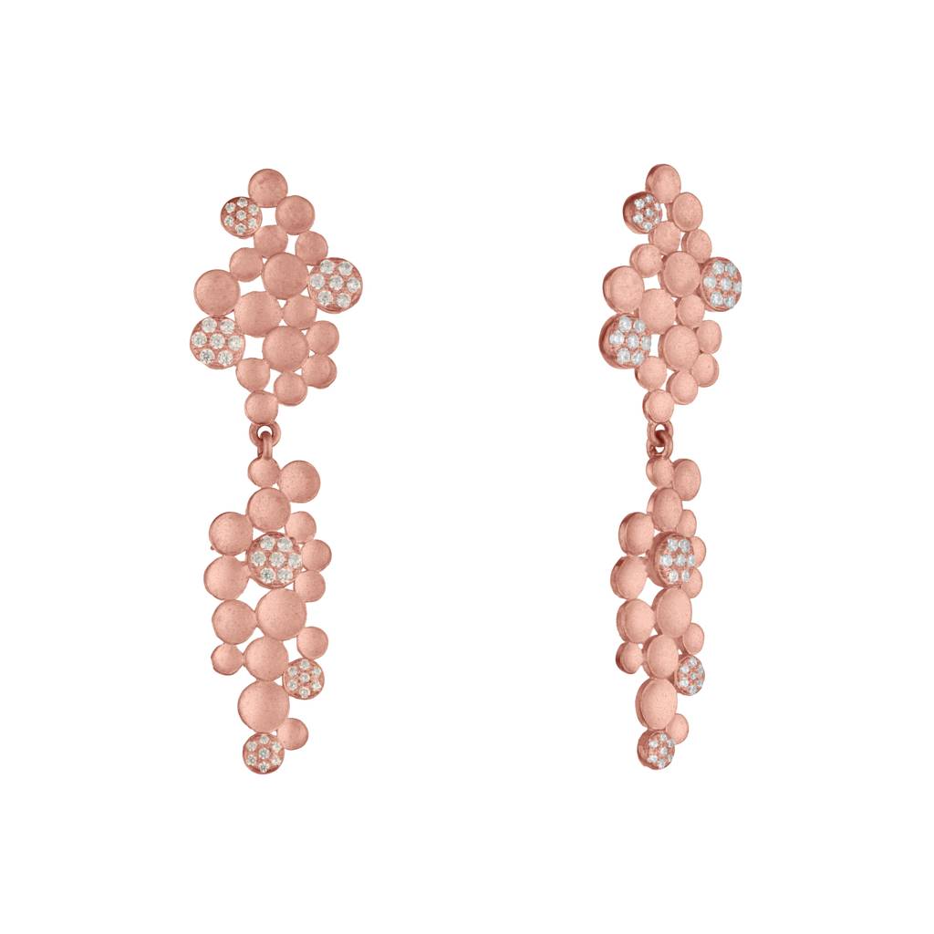 Genie Rose Gold Dangle Earrings In 925 Silver : IJER016