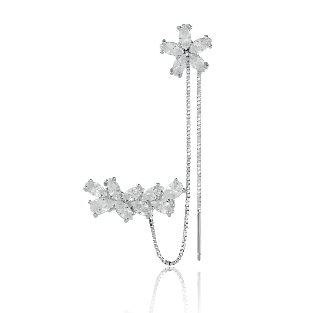 Raya Ear Chain Earring With Cuff In 925 Silver : IJER073