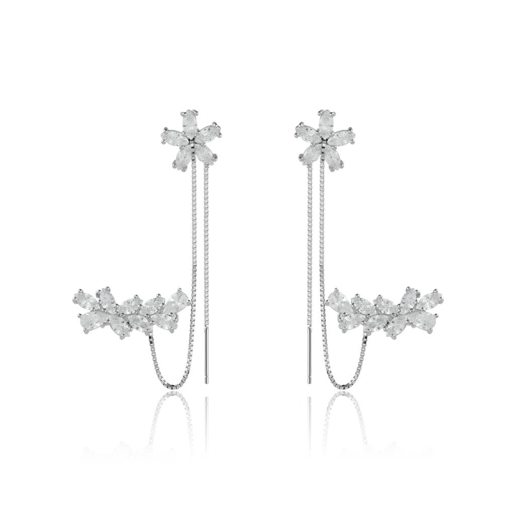Raya Ear Chain Earring With Cuff In 925 Silver : IJER073