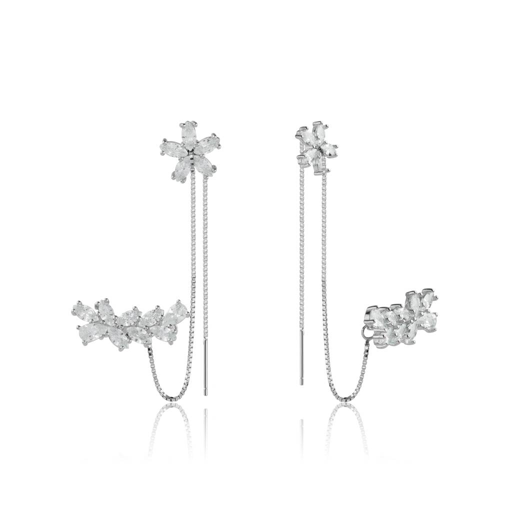 Raya Ear Chain Earring With Cuff In 925 Silver : IJER073
