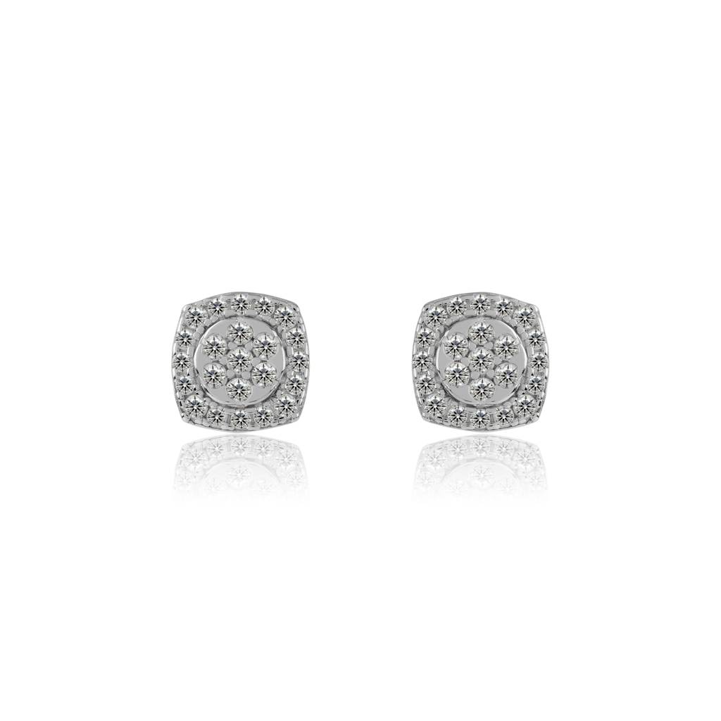 Classic Sqaure Stud Mini Earring In 925 Silver. : IJER075