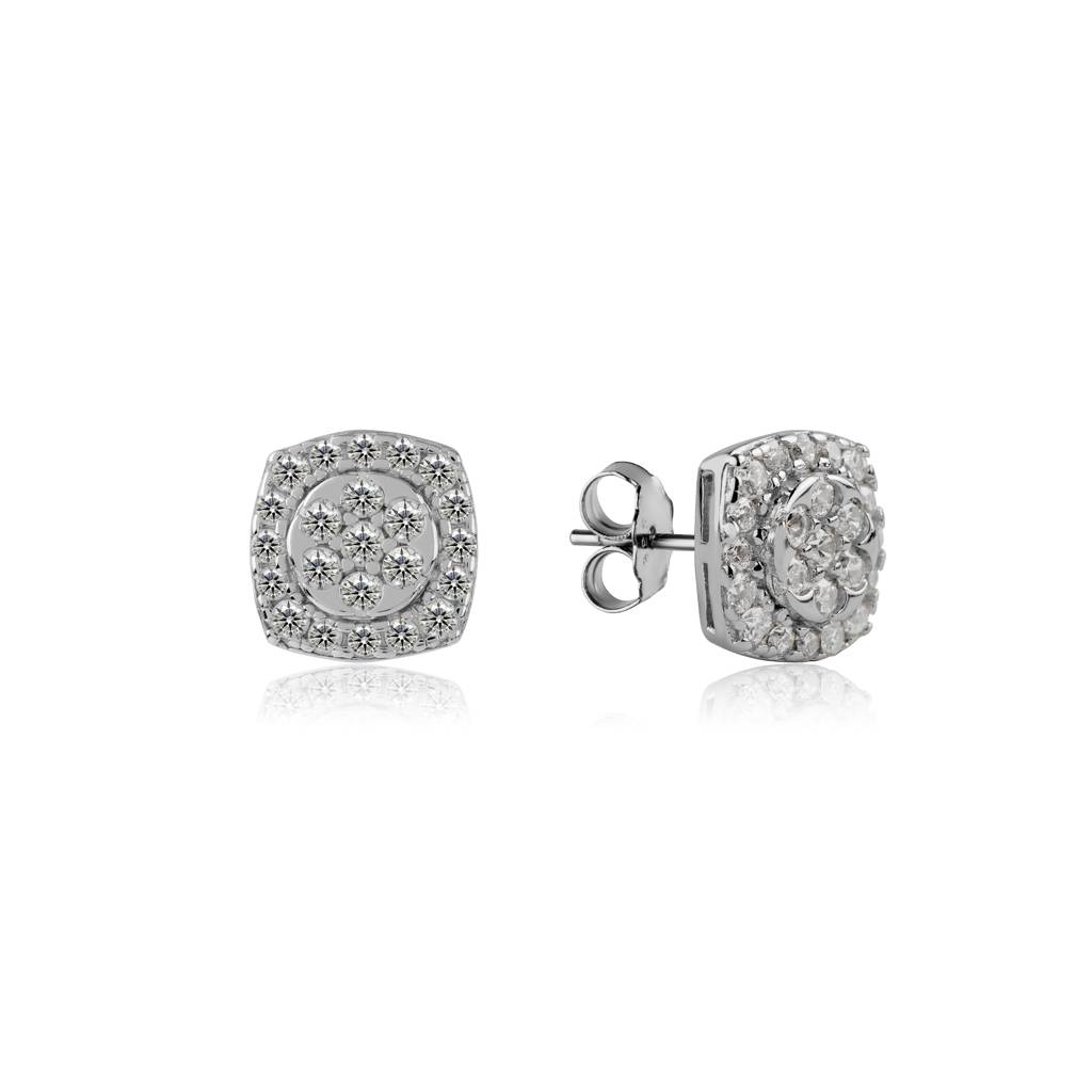 Classic Sqaure Stud Mini Earring In 925 Silver. : IJER075