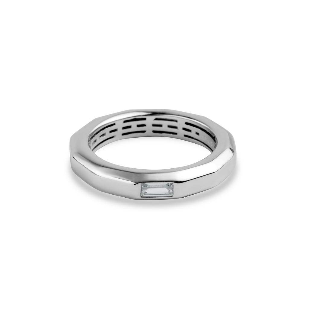 Patric Single Baguette Stone Men'S Ring In 925 Silver : IJRN076