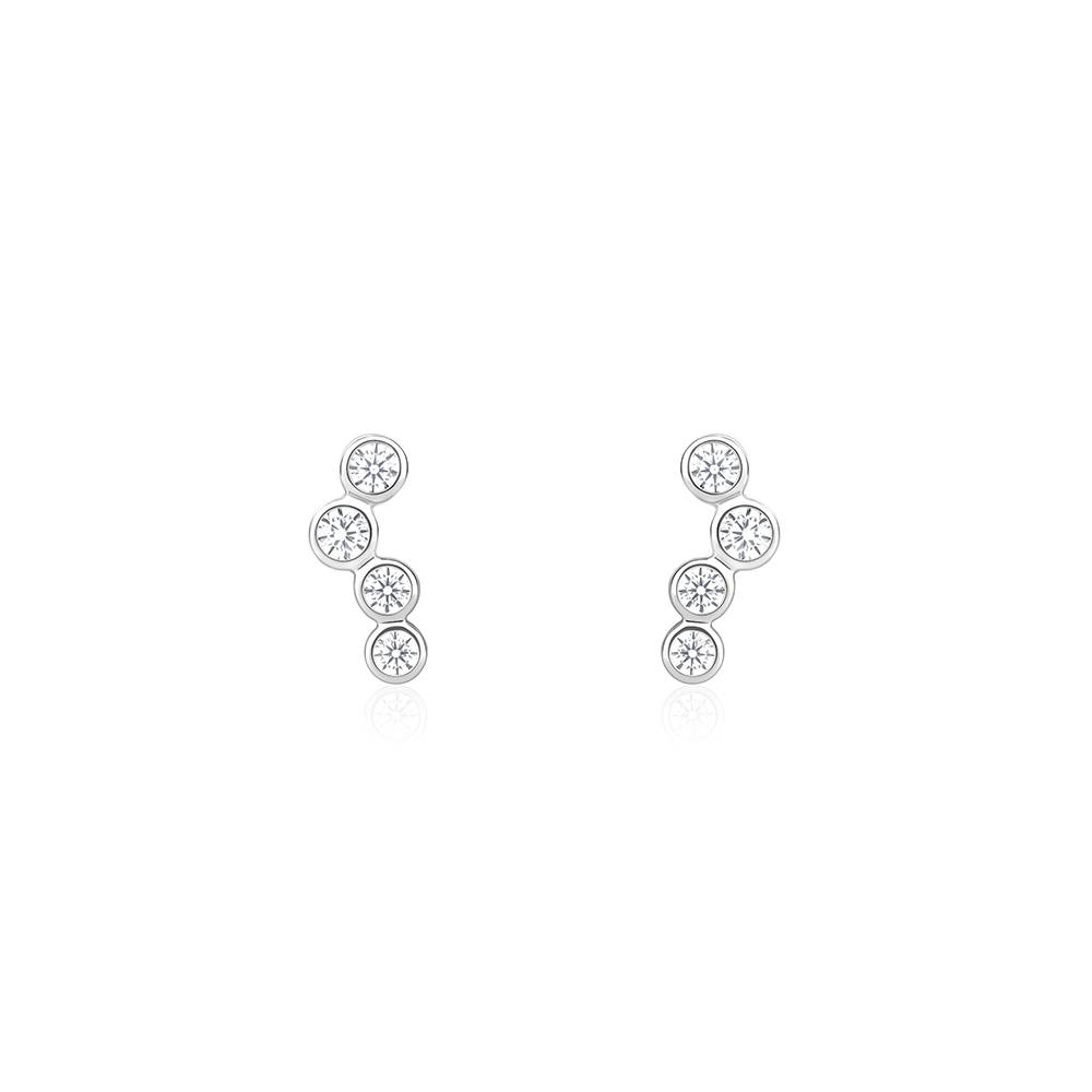 Triple Bezel Set Stud Earrings : IKER1743