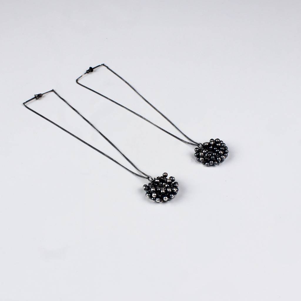 Kashmir Dejhoor Earring : Ghugroo , Oxidized Silver Finish : Silver_Ghungroo_Dejhoor