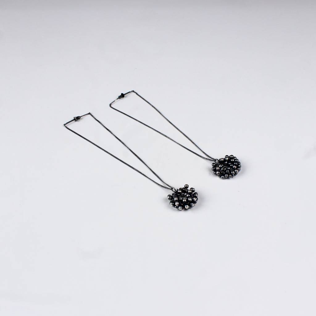 Kashmir Dejhoor Earring : Ghugroo , Oxidized Silver Finish : Silver_Ghungroo_Dejhoor