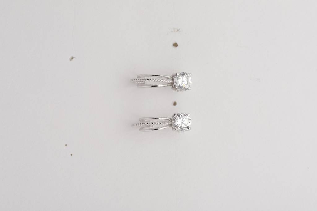 925 Sterling Silver Swiss Zirconia Hoop Sophie Earring With Screw Back Gift For Women And Girls : CSWZHDE1