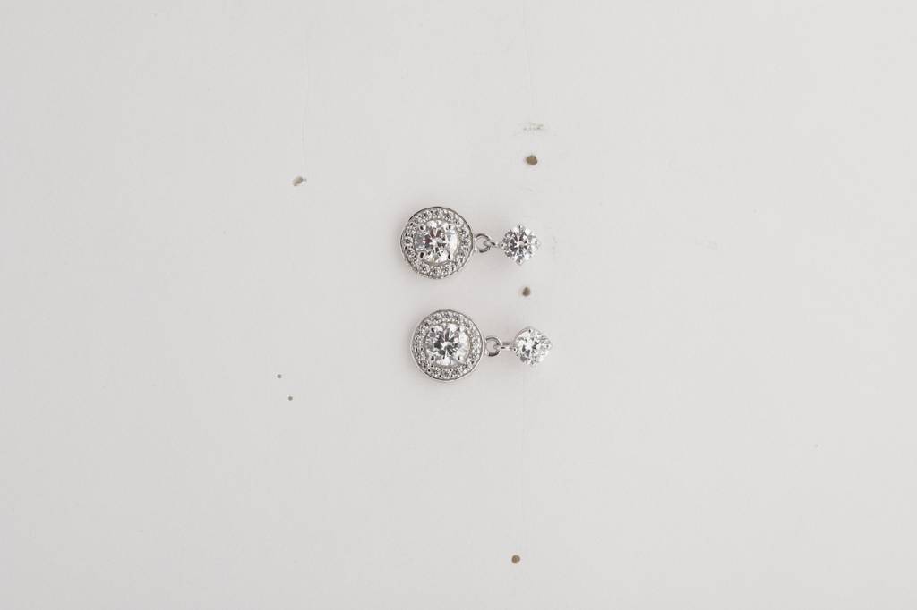 925 Sterling Silver Swiss Zirconia Dangle & Drop Maude Earring With Screw Back Gift For Women And Girls : CSWZHDE29