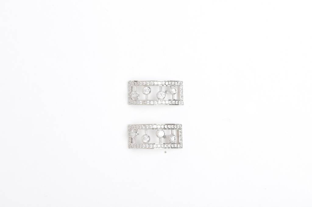 925 Sterling Silver Swiss Zirconia Hoop Stella Earring With Screw Back Gift For Women And Girls : CSWZHDE26