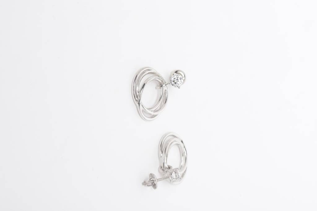 925 Sterling Silver Swiss Zirconia Dangle & Drop Mavis Earring With Screw Back Gift For Women And Girls : CSWZHDE21