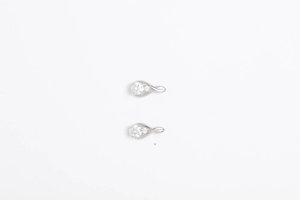 925 Sterling Silver Swiss Zirconia Stud Eloise Earring With Screw Back Gift For Women And Girls : CSWZHDE3