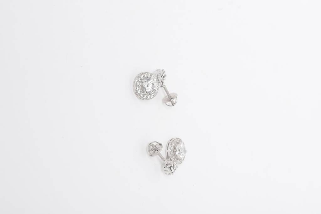 925 Sterling Silver Swiss Zirconia Dangle & Drop Maude Earring With Screw Back Gift For Women And Girls : CSWZHDE29