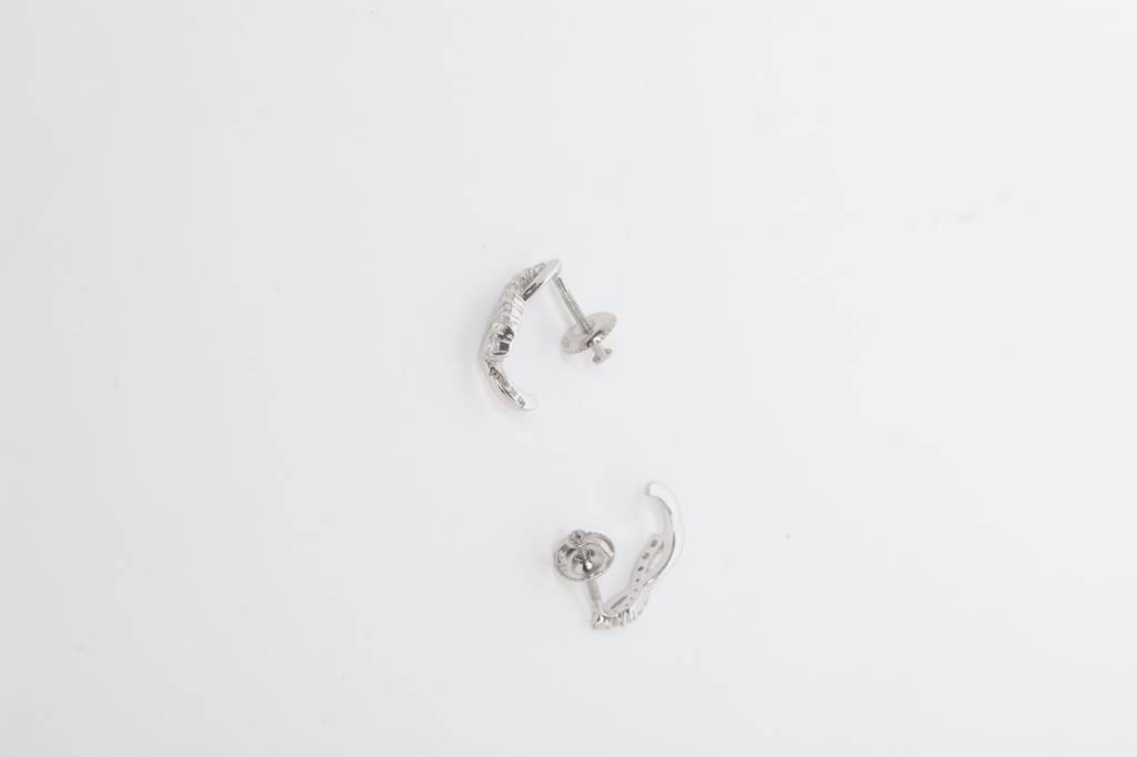 925 Sterling Silver Swiss Zirconia Hoop Elise Earring With Screw Back Gift For Women And Girls : CSWZHDE4